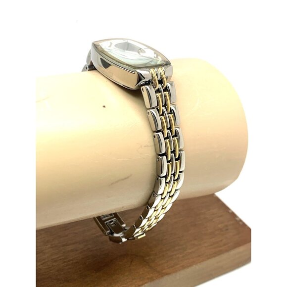 Timex Women's Watch TW2T50200 Quartz Silver Dial Rectangle Two Tone Steel 21mm - Picture 12 of 14